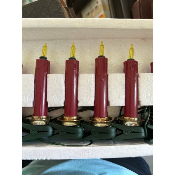 Vintage Christmas Candle Lights Set Red New in Box Designers Deluxe - Picture 3 of 3